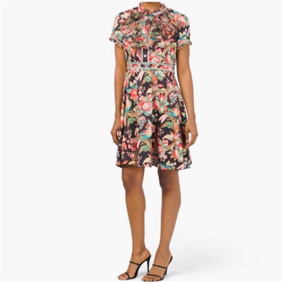 Dalia Macphee black multi short dress NWT - Picture 3 of 14